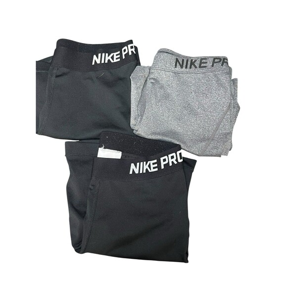 Nike Pro Dri-FIT Compression Shorts Lot of 3 S & M Black Gray Training Running - Picture 1 of 11